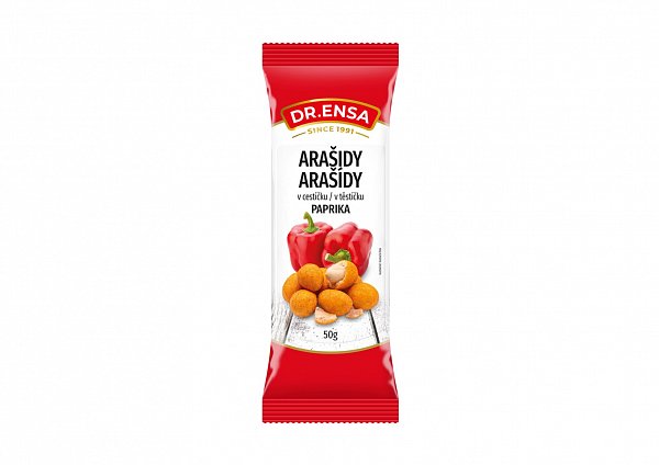 Arašidy v cestíčku s príchuťou paprika 50g Dr.ENSA