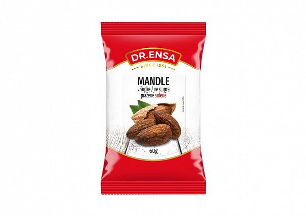 Mandle v šupke pražené solené 60g Dr.ENSA
