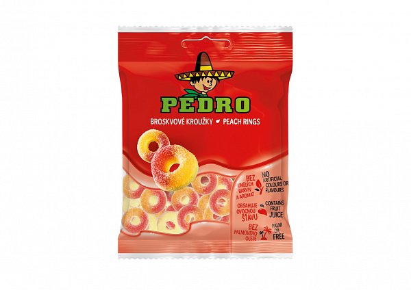 Cukríky broskyňové krúžky 80g